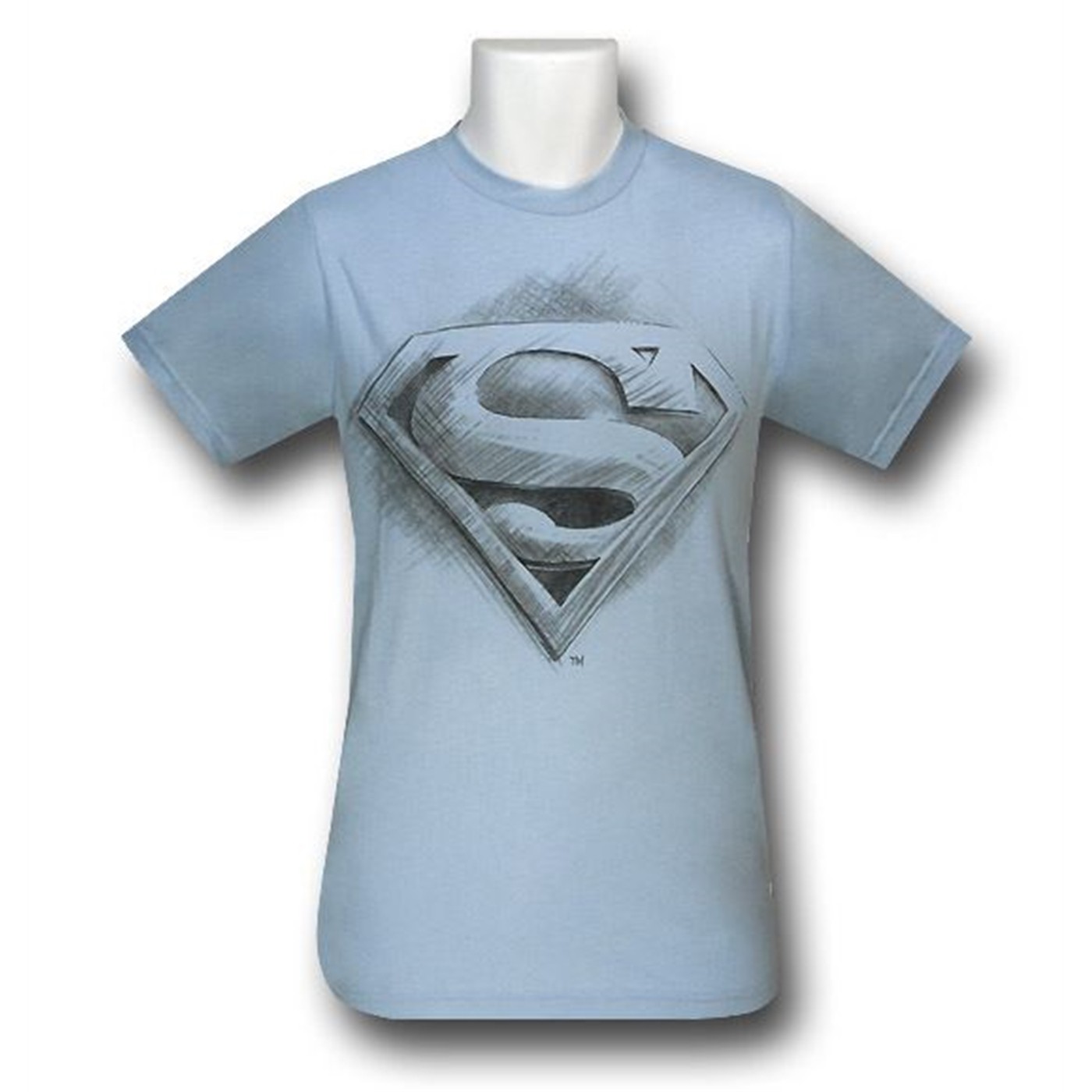 Superman Sketch Symbol Blue T-Shirt, Blue