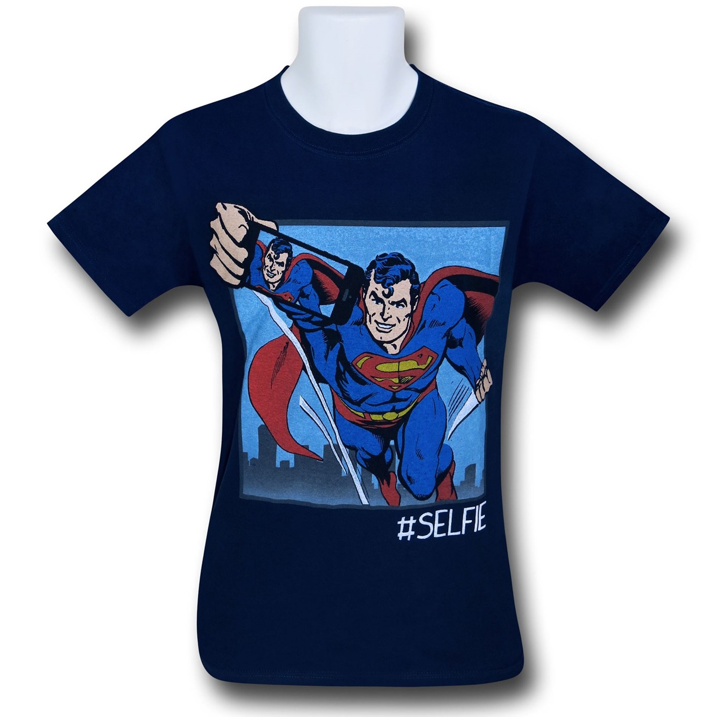 Superman Taking a Selfie T-Shirt, Blue