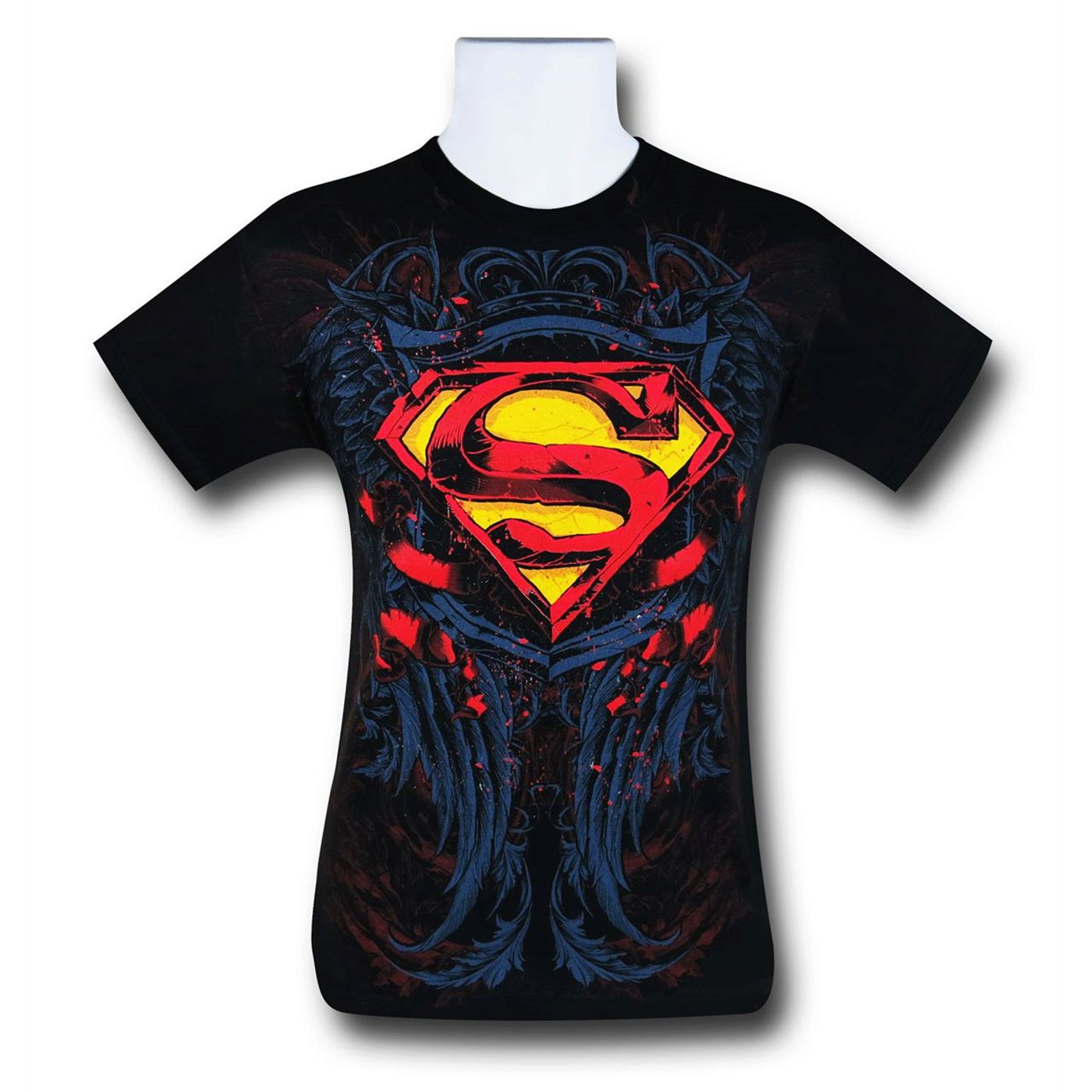 Superman Krypton Winged Crest T-Shirt, Black