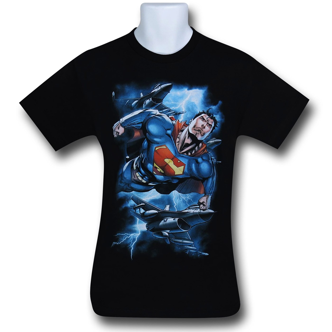 Superman Stormy Flight T-Shirt, Black