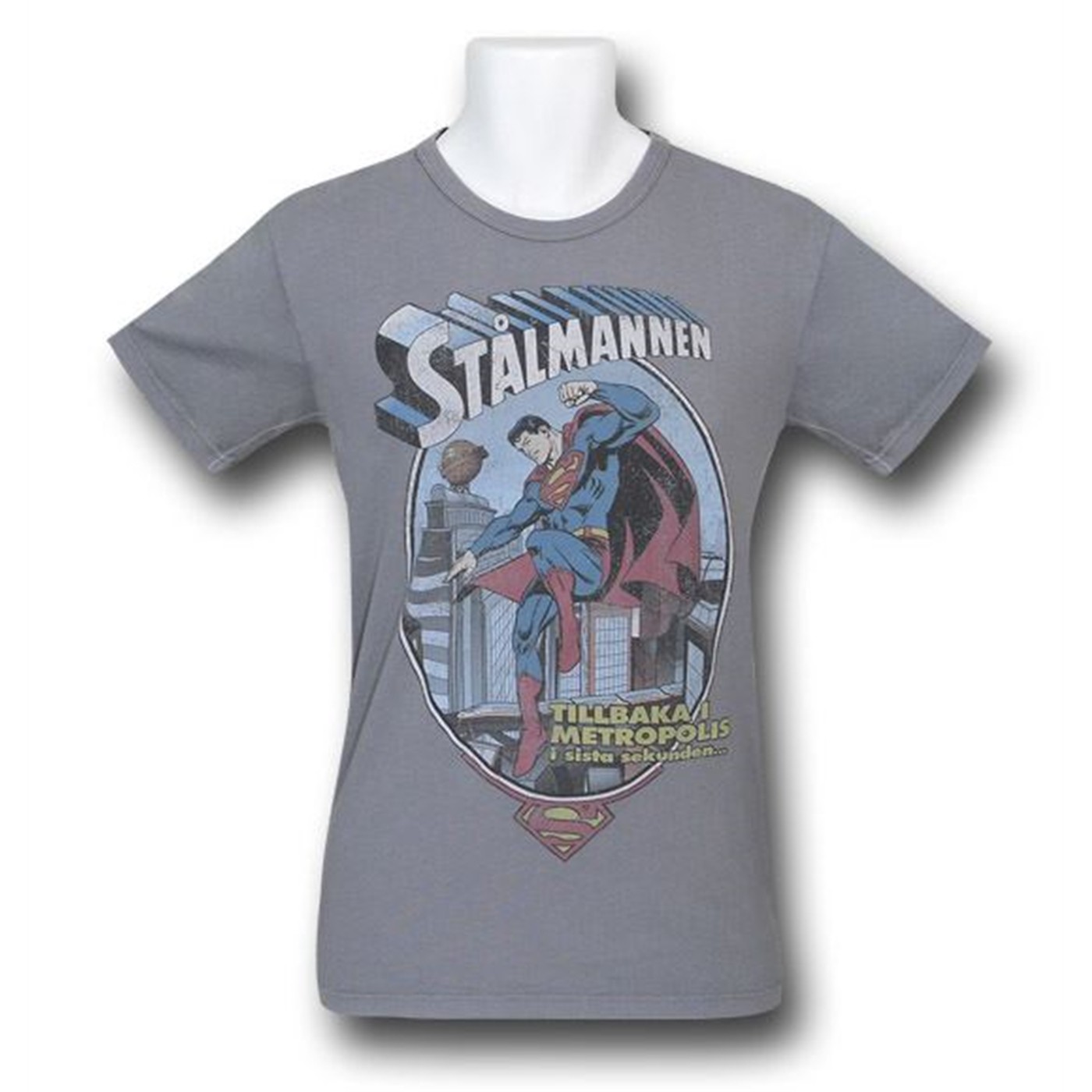 Superman Man Of Steel Swedish Trunk T-Shirt, Grey