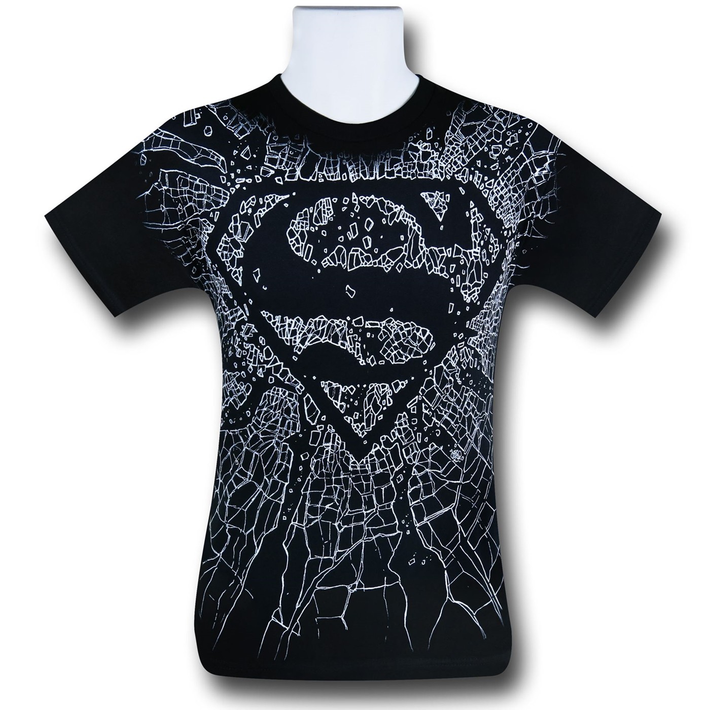 Superman Cracked Symbol T-Shirt, Black