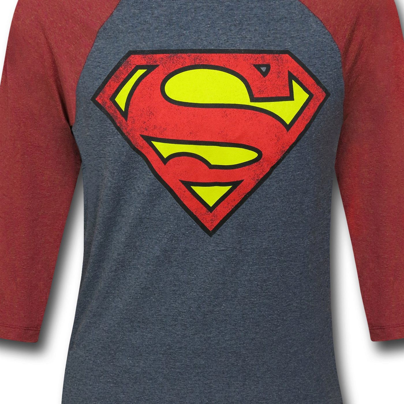 Superman Symbol Grey Baseball TShirt