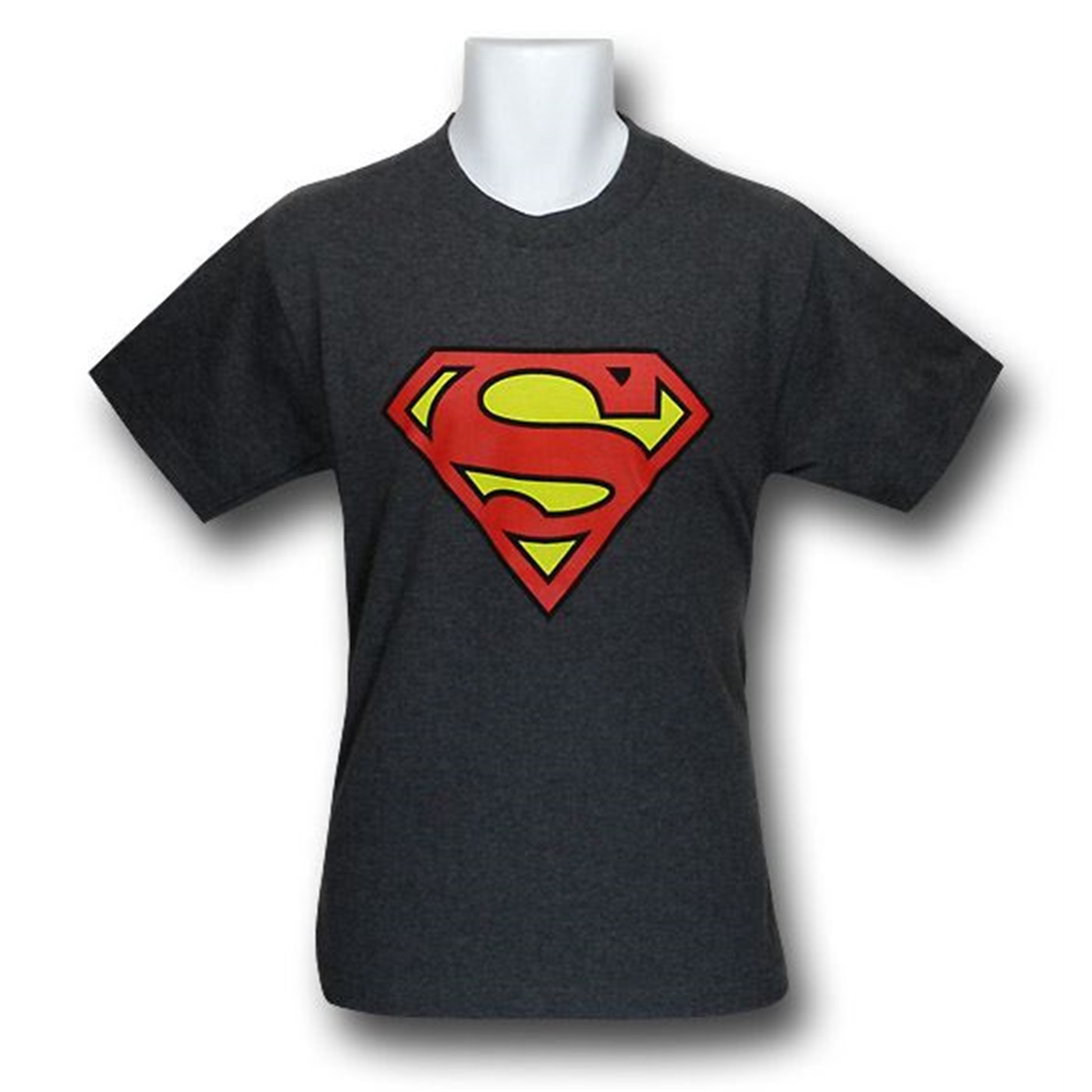 Superman Symbol On Heather Gray T-Shirt, Grey
