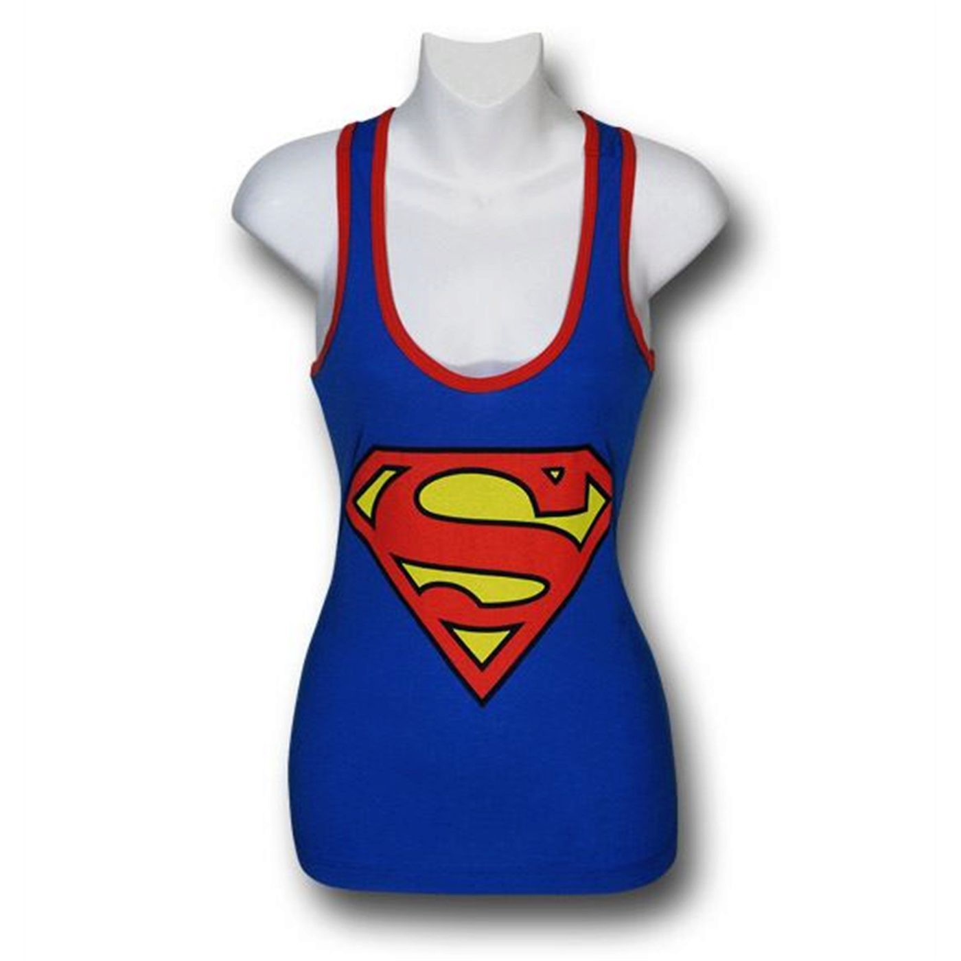 Superman Symbol Juniors Racerback Tank Top, Blue