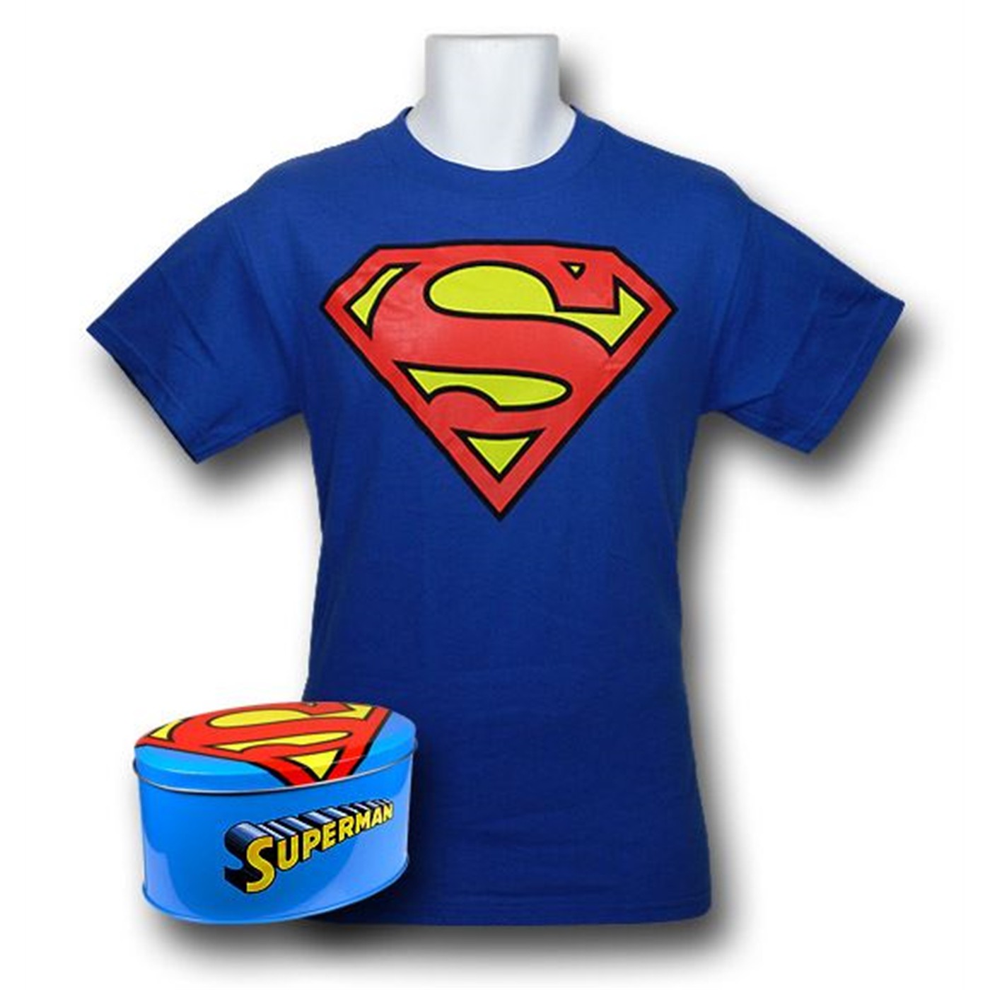 Superman Symbol T-Shirt In A Tin, Blue