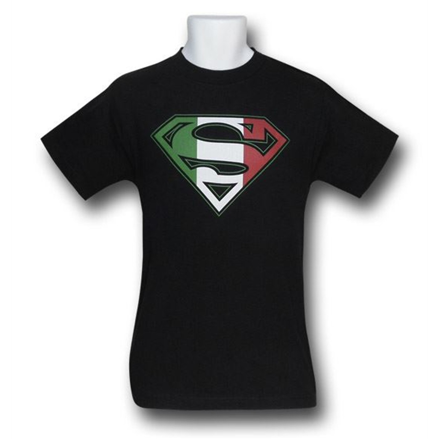 Superman Italian Flag T-Shirt, Black
