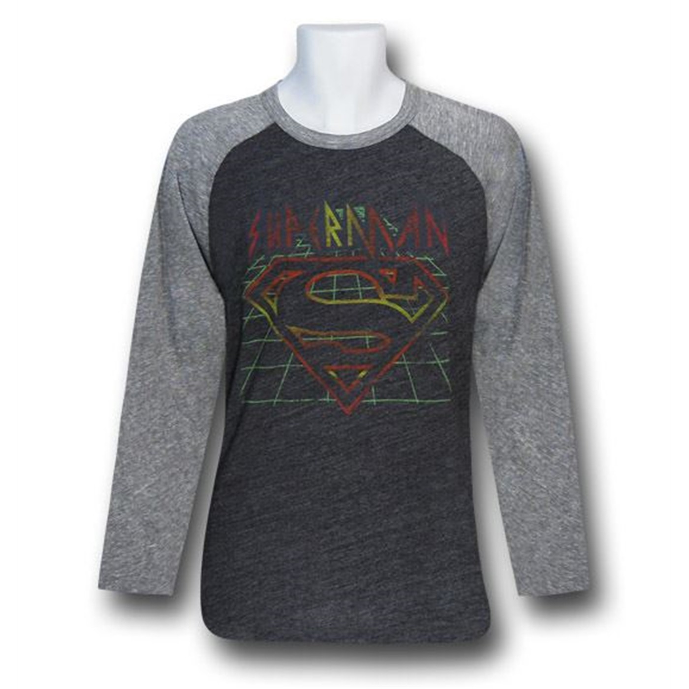 Superman Tempest Junk Food Long Sleeve T-Shirt, Grey
