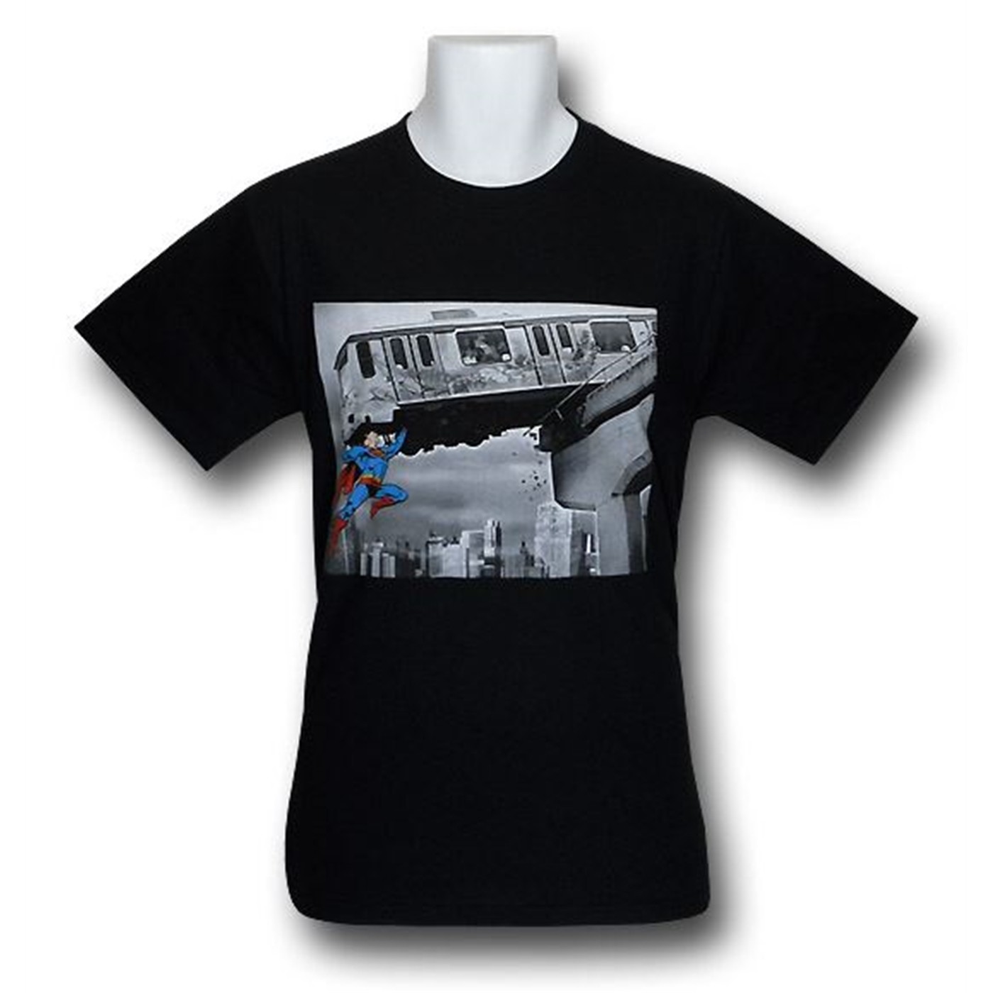 Superman Photo Shot Train Save T-Shirt, White