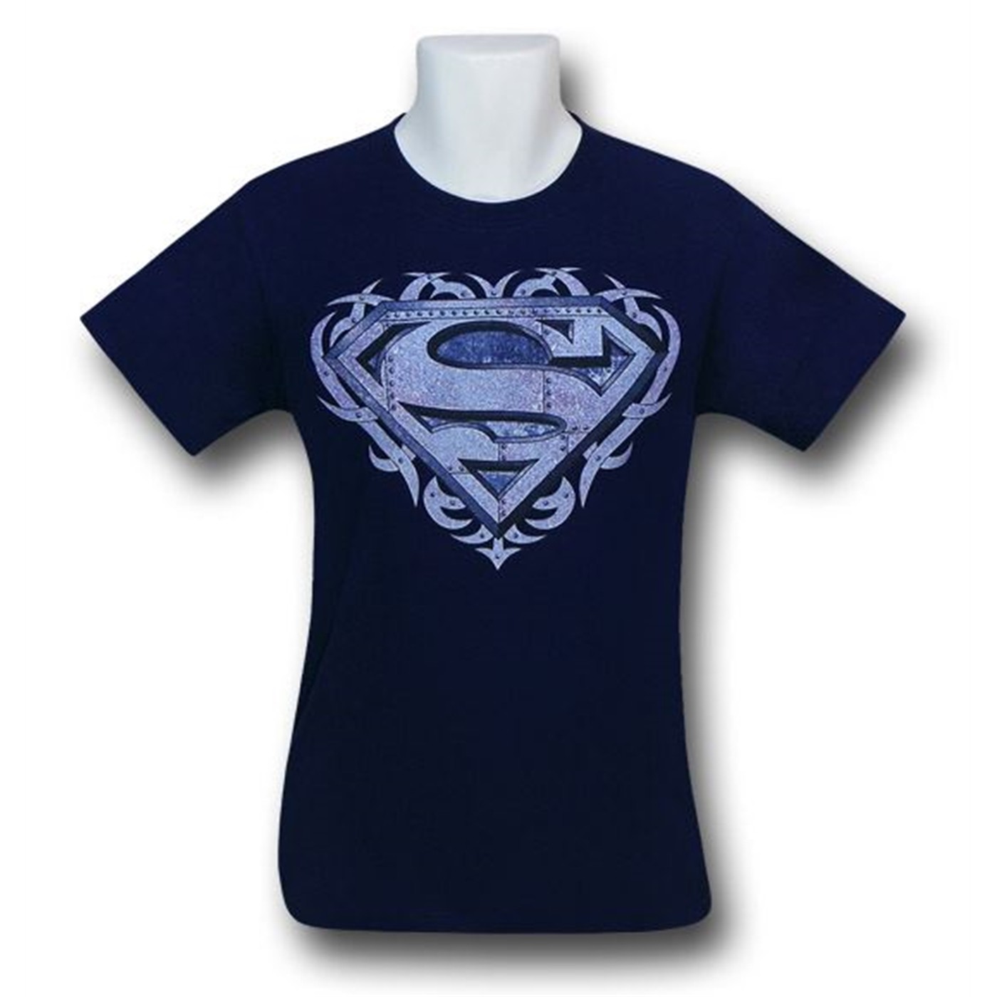 Superman Tribal Steel Symbol T-Shirt, Blue