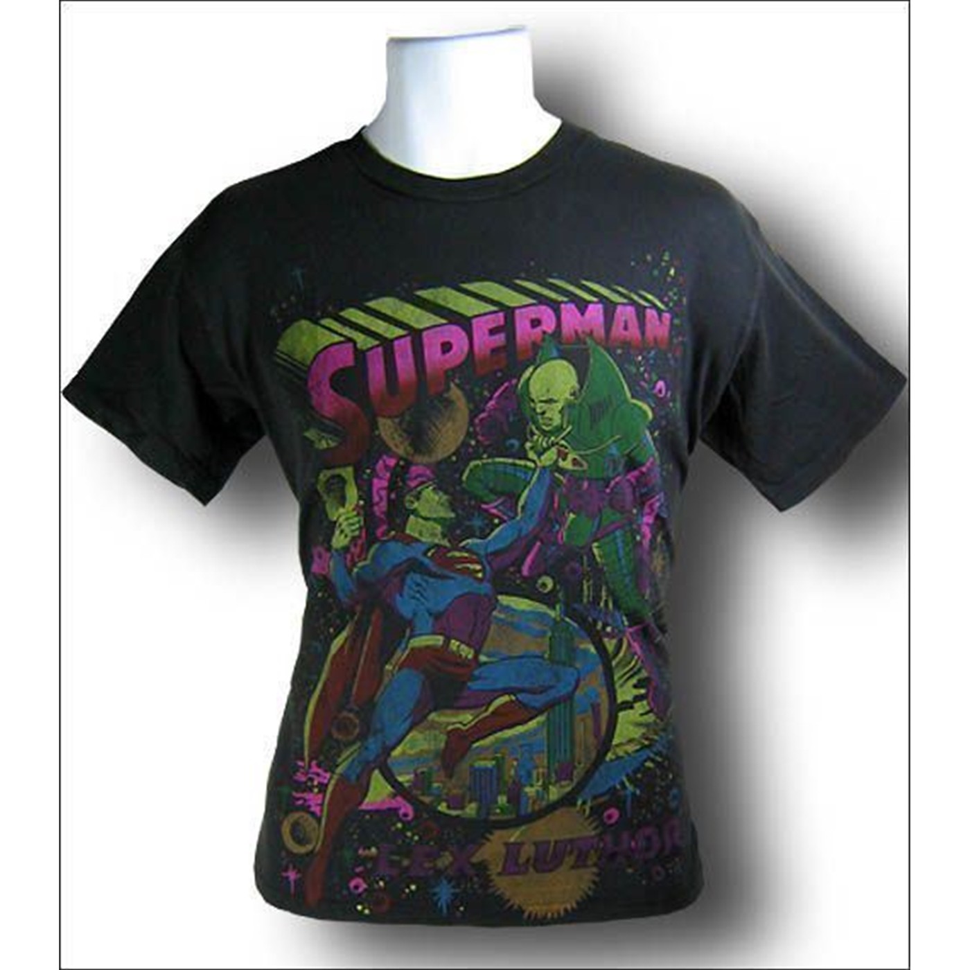 Superman vs Lex Luthor T-Shirt by Junk Food, Grey