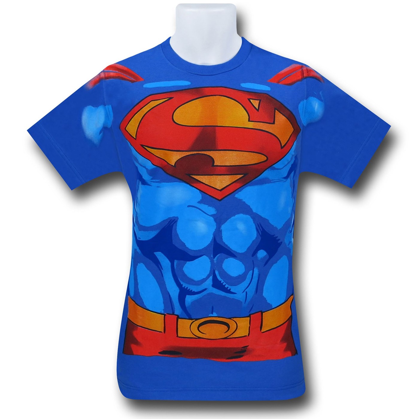 Superman Well Muscled 30 Single Costume T-Shirt, Blue