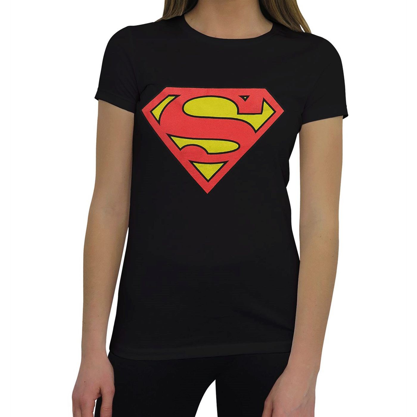 Superman Symbol Women's Black T-Shirt