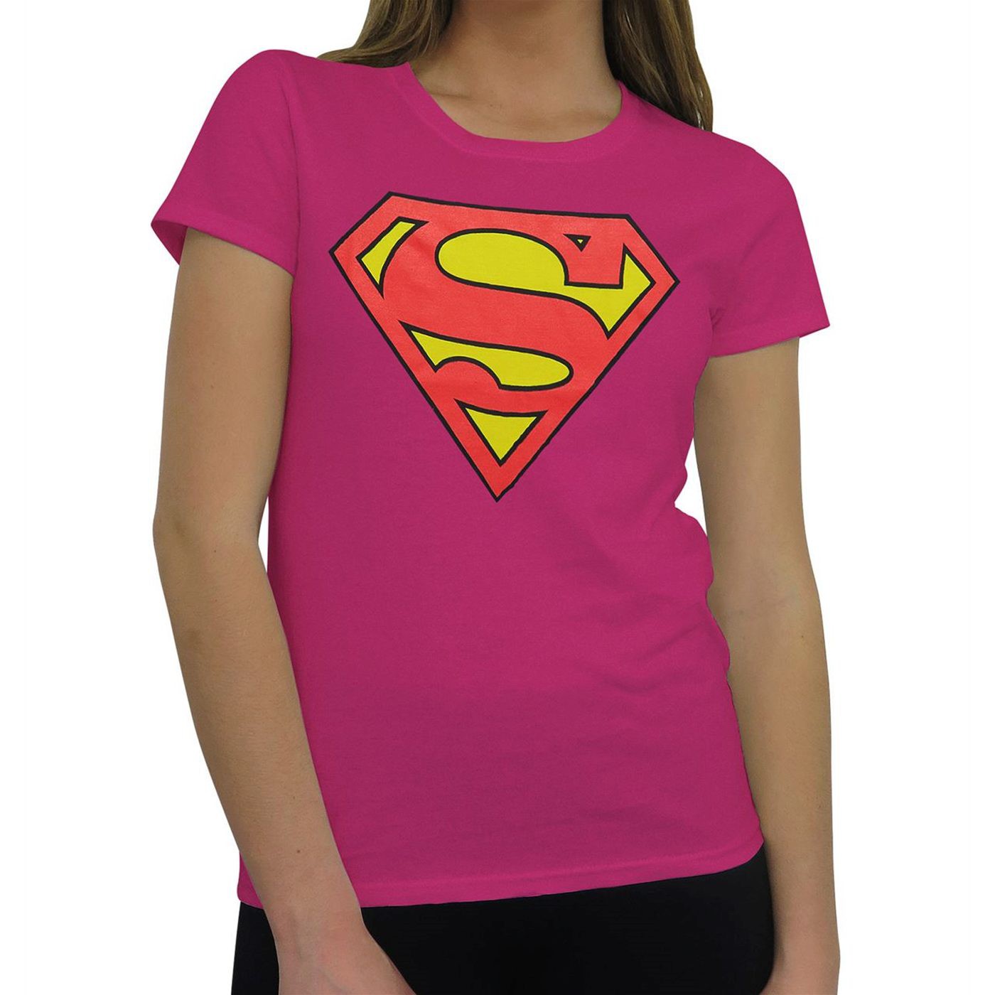Superman Symbol Women's Pink T-Shirt, Pink