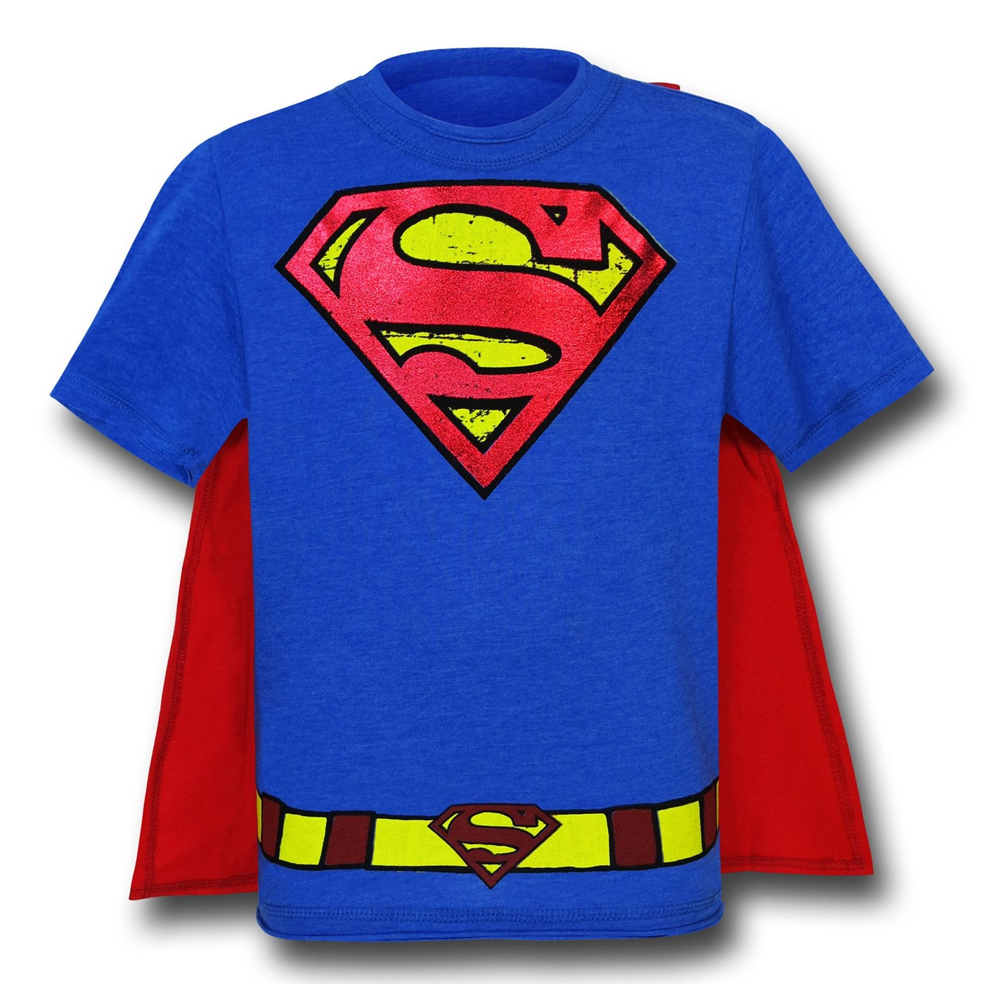 Superman Metallic Symbol Caped Kids Costume T-Shirt