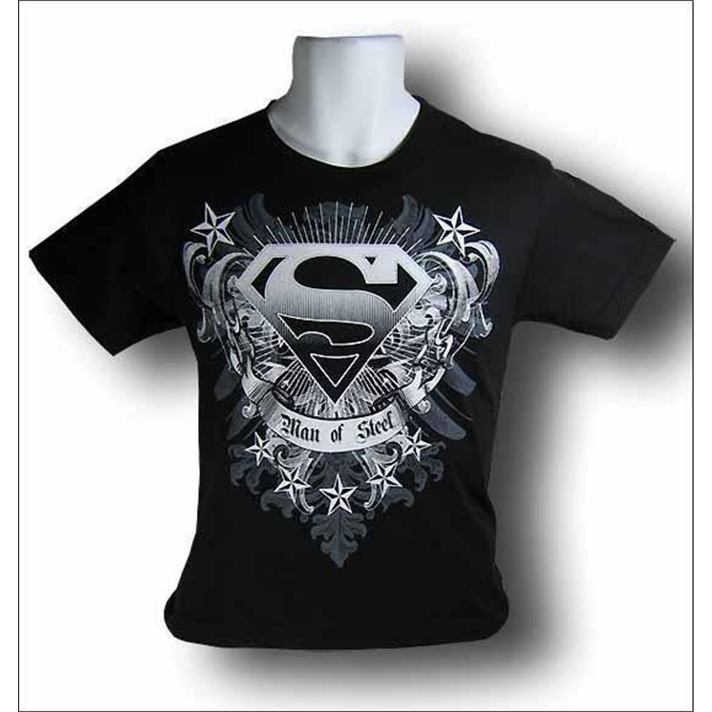 Superman Youth/Kids Steel Crest T-Shirt, Black
