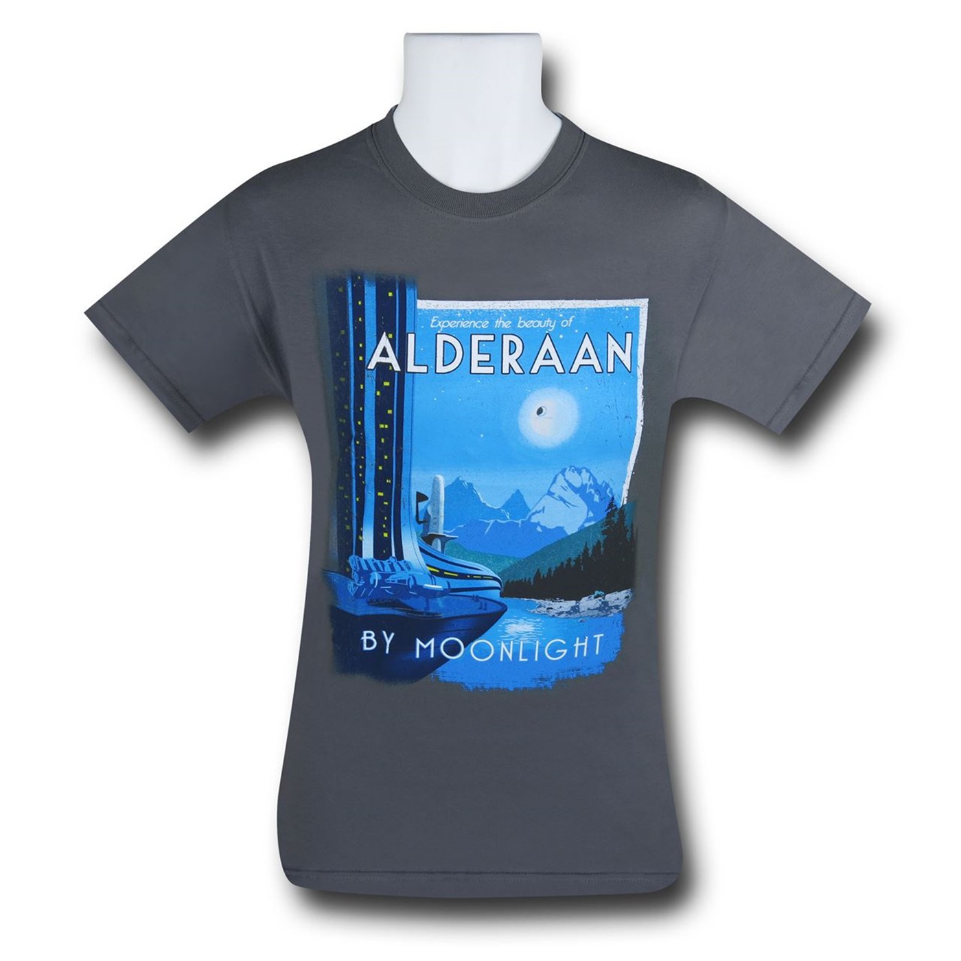 Star Wars Alderaan By Moonlight Men's T-Shirt, Grey