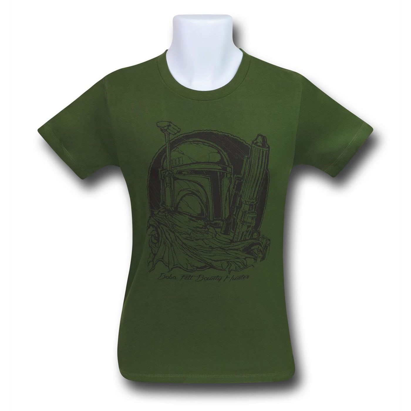 Star Wars Boba Fett Bust Sketch Men's T-Shirt, Green