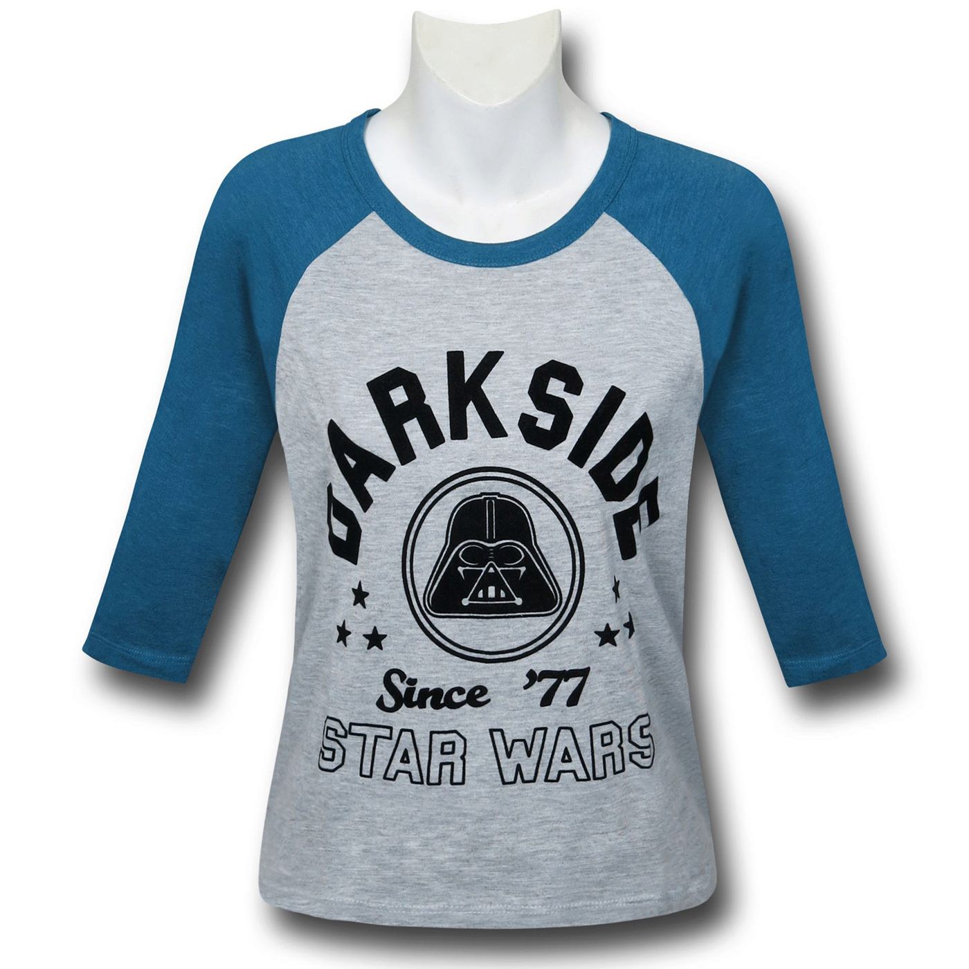 Star Wars Dark Side Women's Baseball Sleeve T-Shirt, Grey