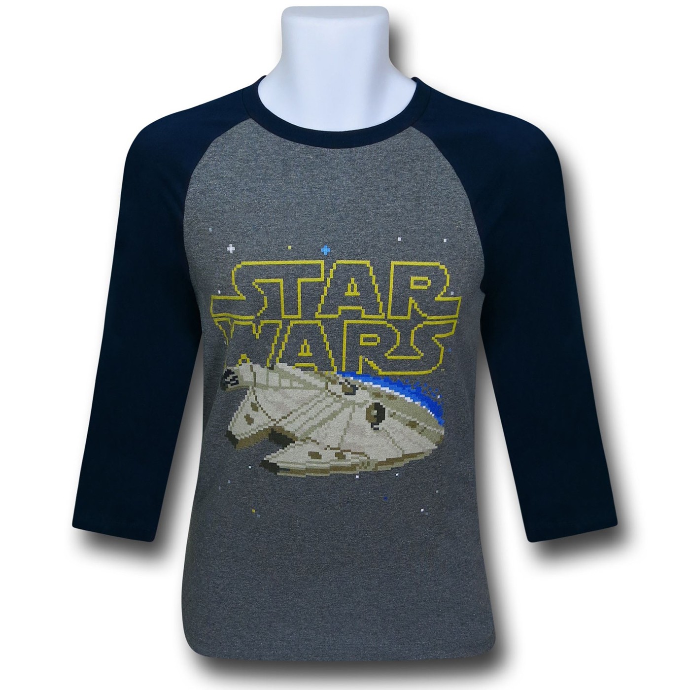 Star Wars Millenium Falcon Grey Raglan T-Shirt, Grey