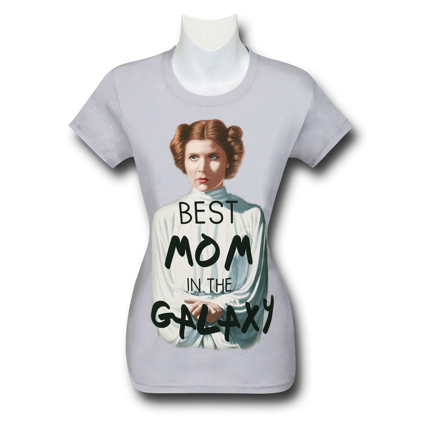 Star Wars Force Awakens Mom Princess Leia Women's T-Shirt, Grey
