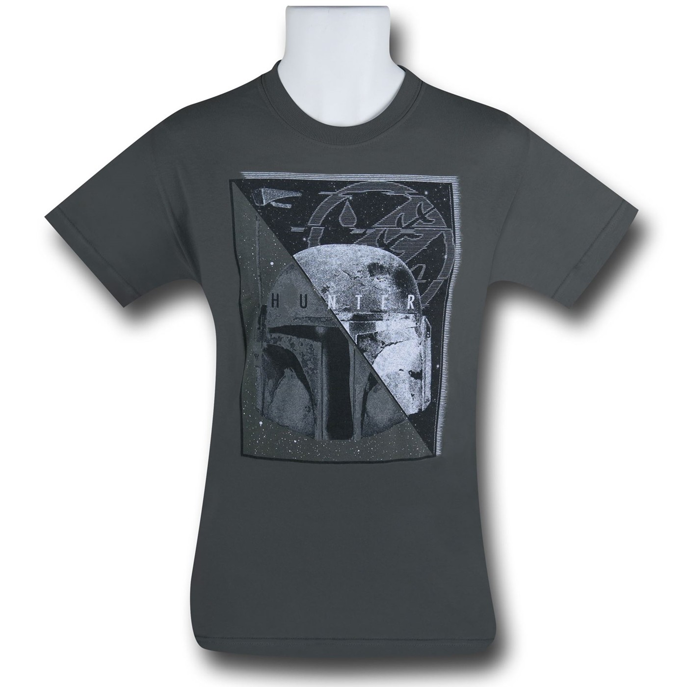 Star Wars Boba Fett Glitch Kids T-Shirt, Grey