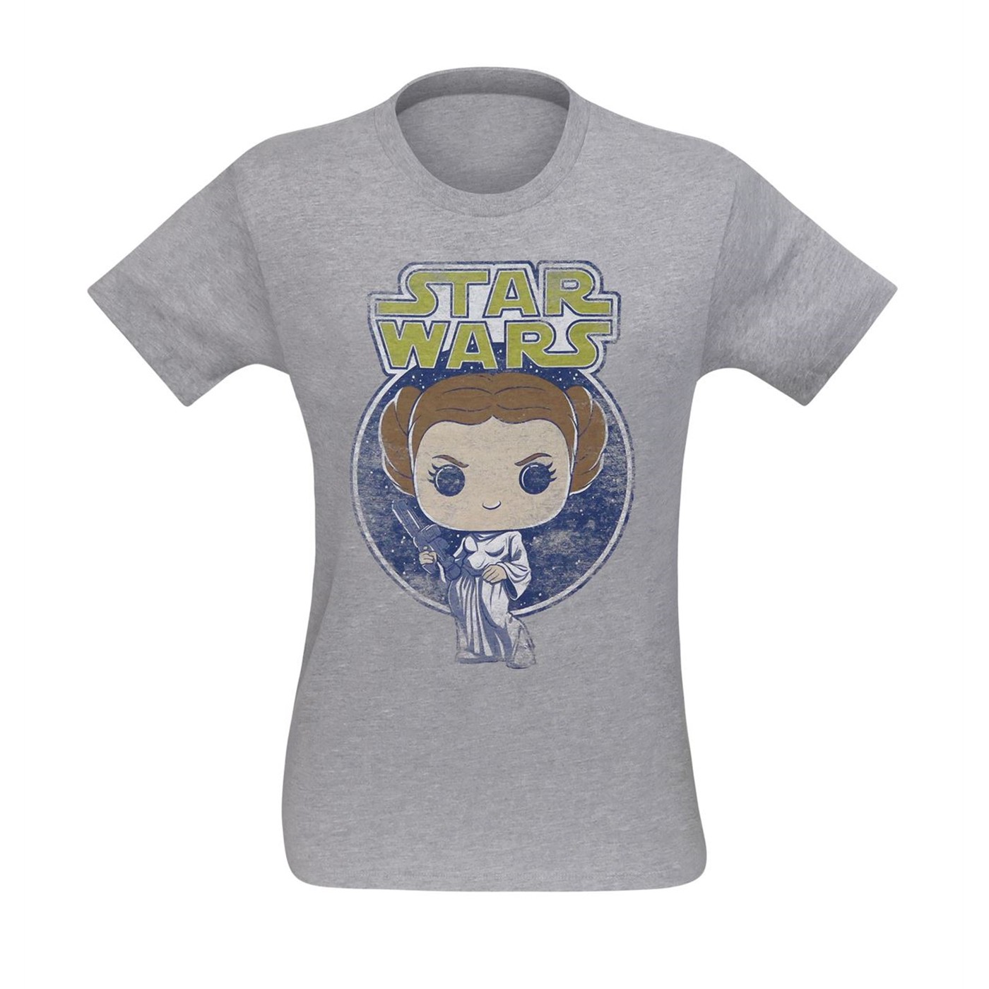 Funko Pop Star Wars Princess Leia Men's T-Shirt, Grey