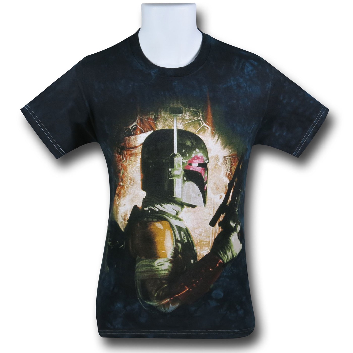Star Wars Boba Profile Tie-Dye T-Shirt, Black