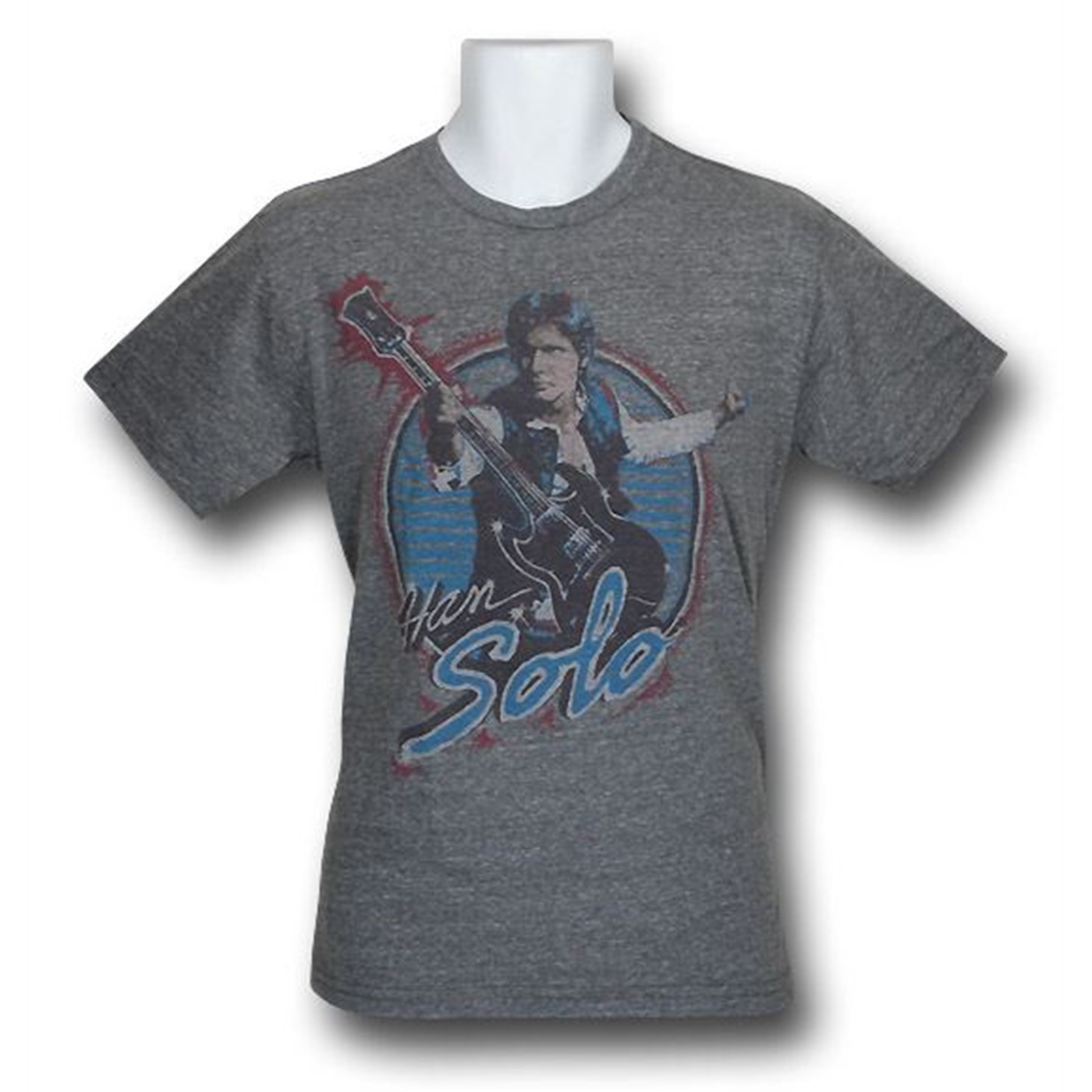 Han Solo Rocker Triblend Junk Food T-Shirt, Grey