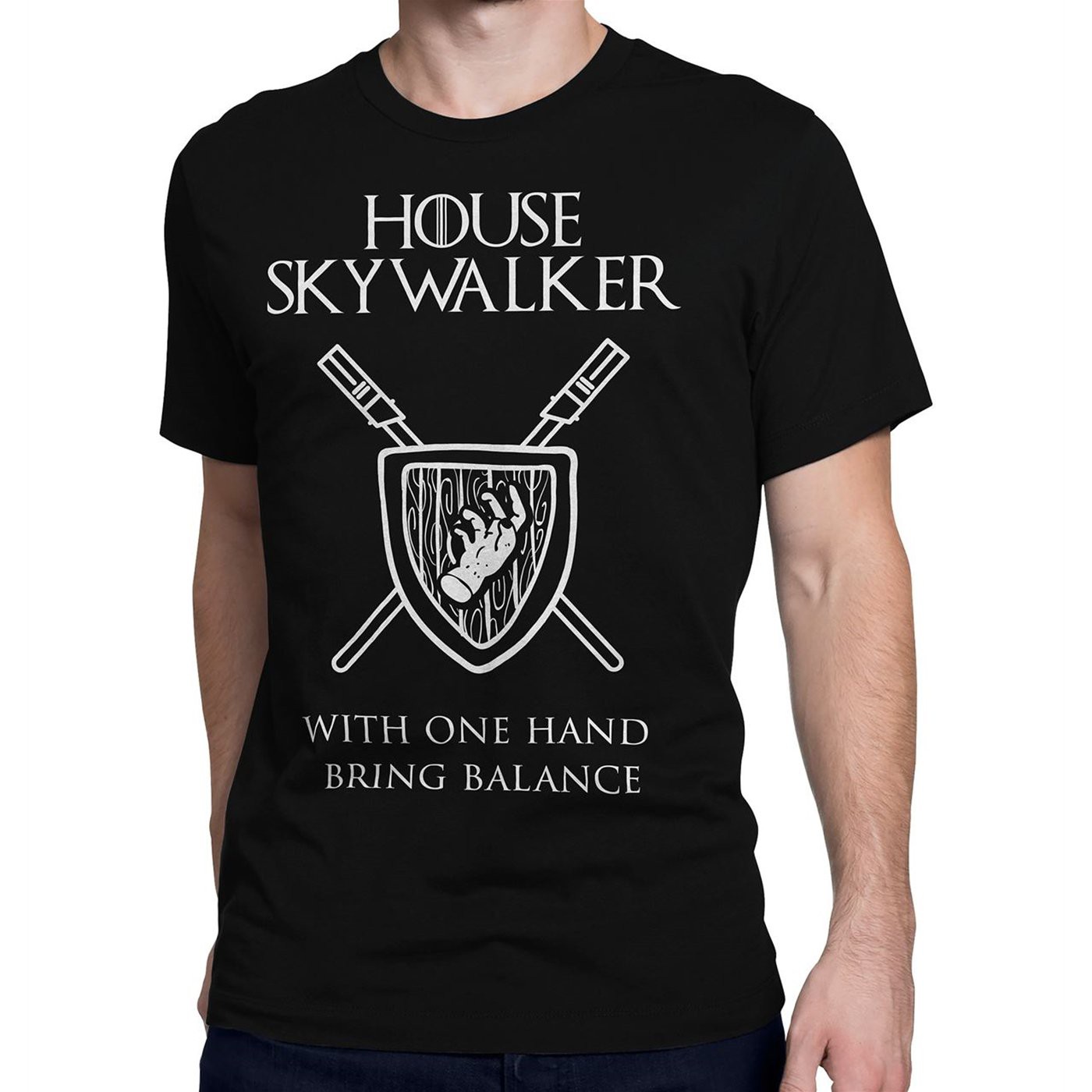 House Skywalker One Hand Bring Balance Men's T-Shirt, Black