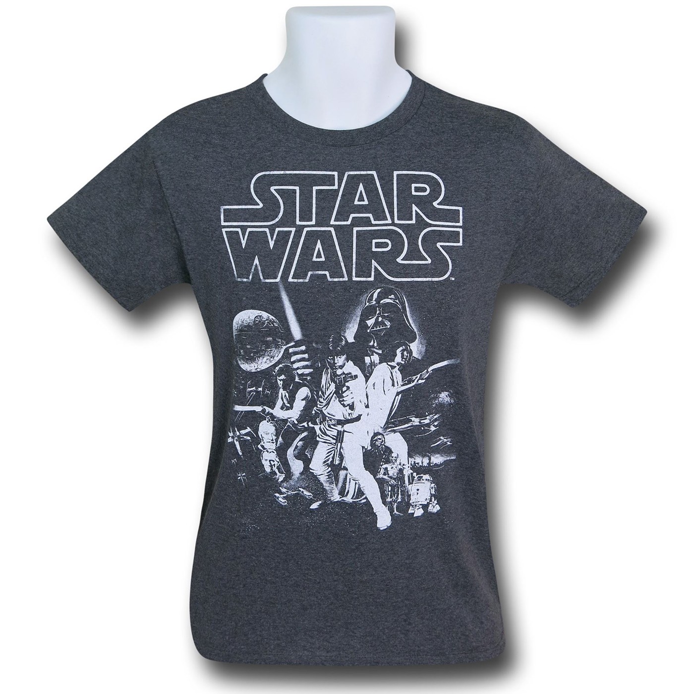Star Wars Heather Charcoal Poster T-Shirt, Grey
