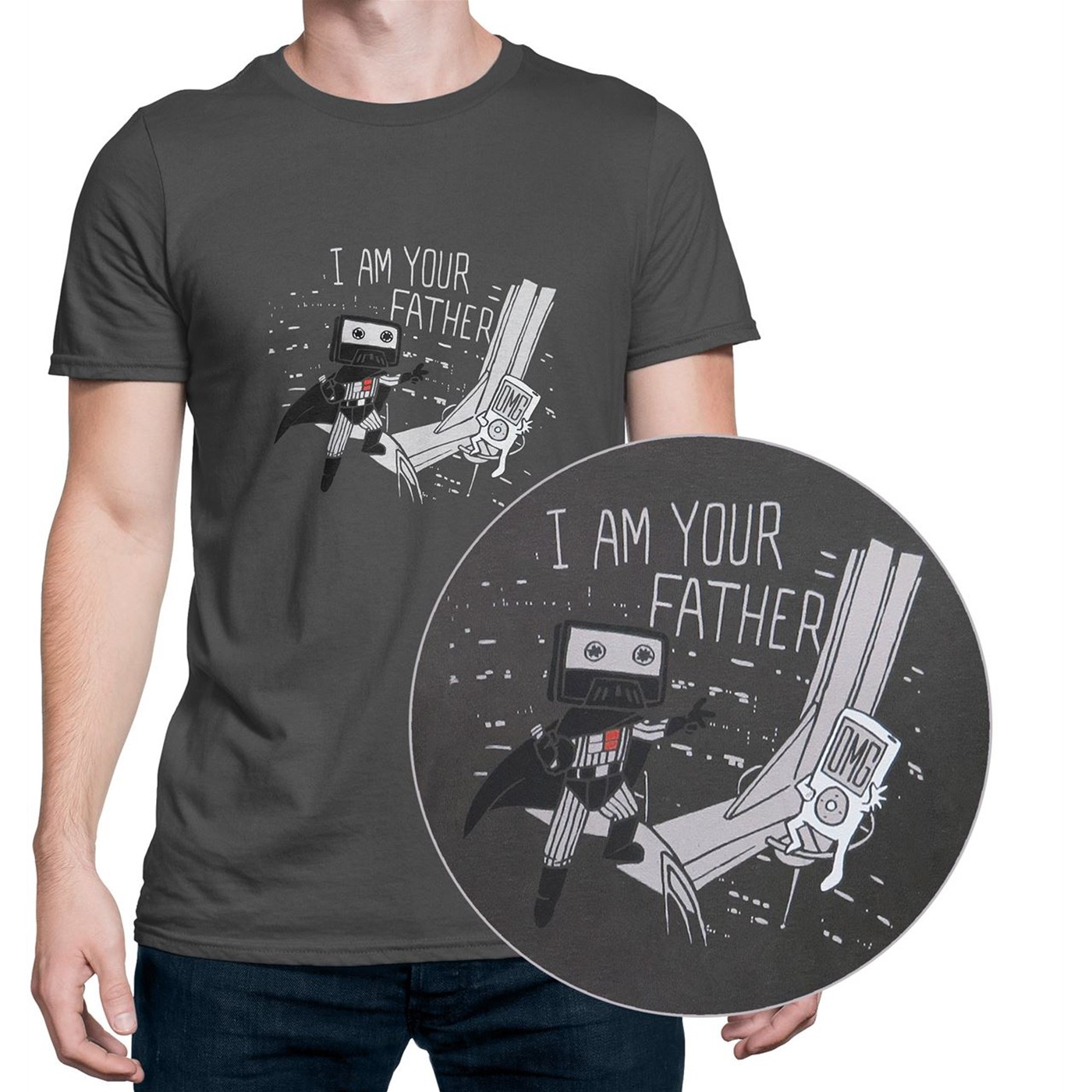 I Am Your Father Cassette Men's T-Shirt, Grey