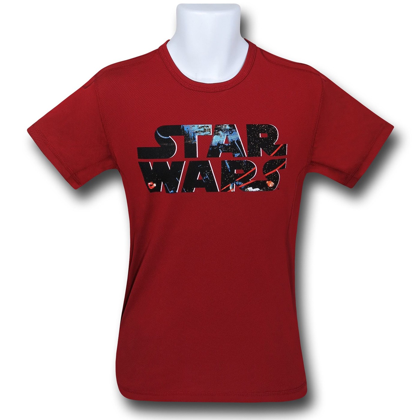 Star Wars Logo Red Polymesh Kids T-Shirt, Red