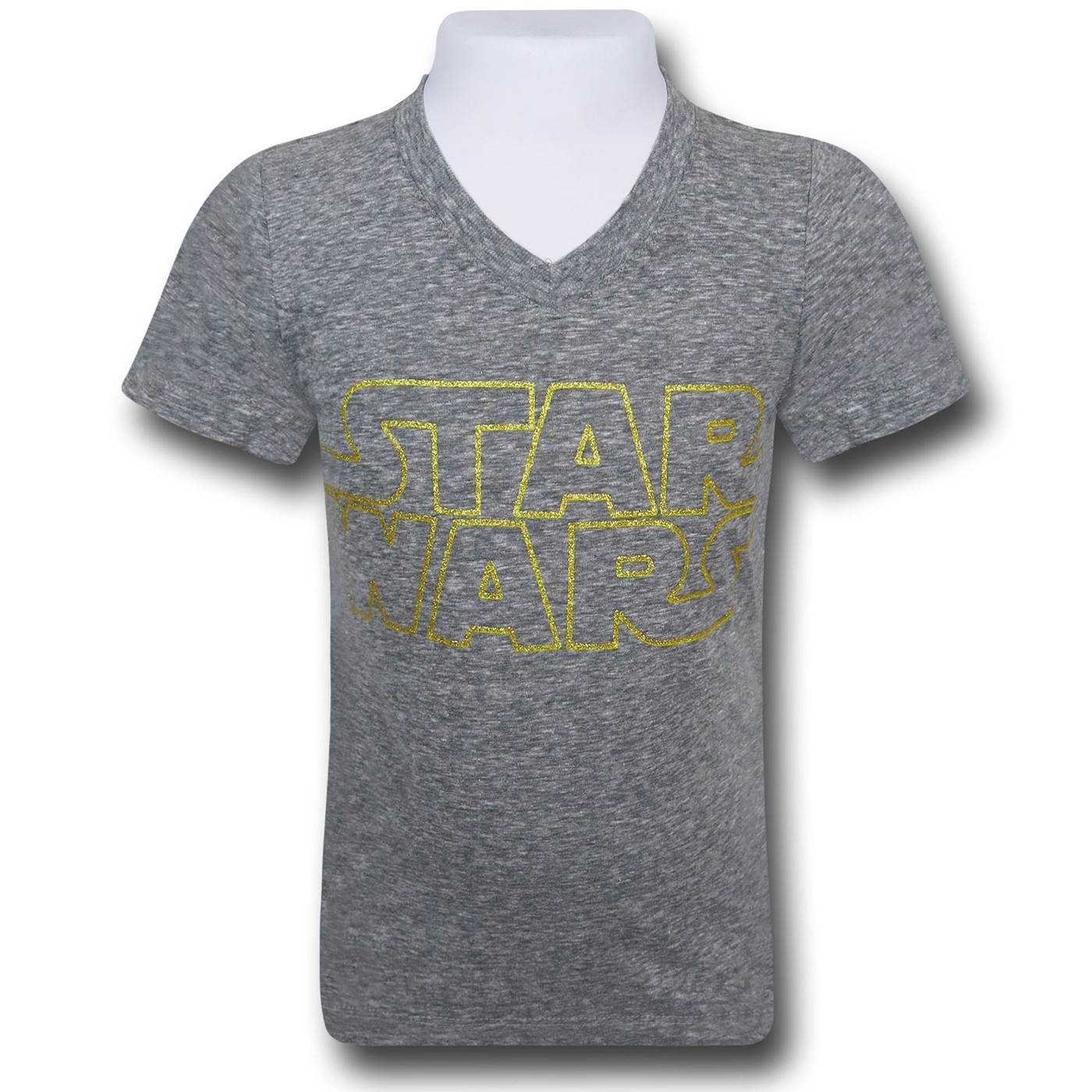 Star Wars Logo Girls T-Shirt, Grey