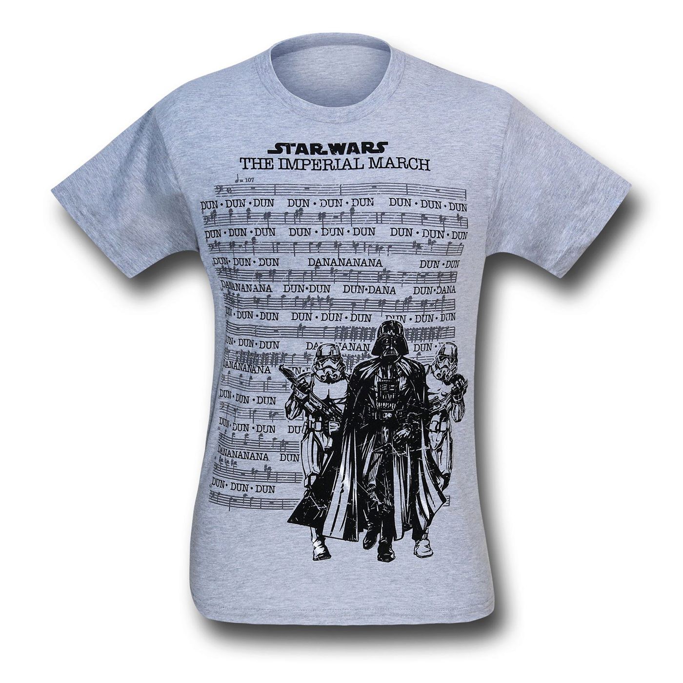 Star Wars Marching Music Grey 30 Single T-Shirt, Grey