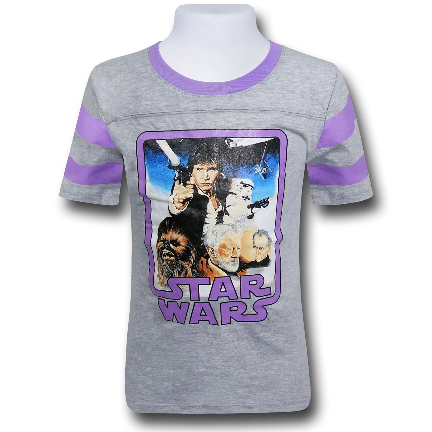 Star Wars Old School Girl T-Shirt, Grey