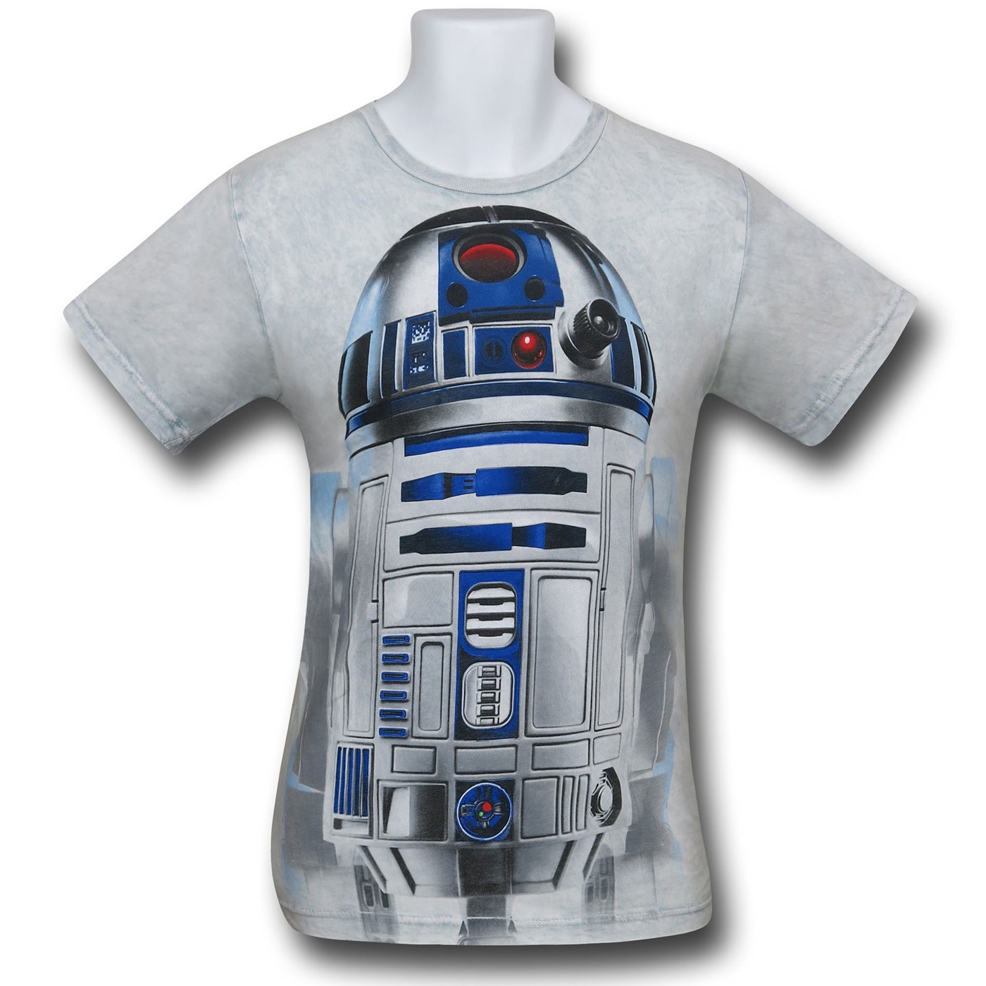 Star Wars R2D2 Big Face Wash T-Shirt, Grey
