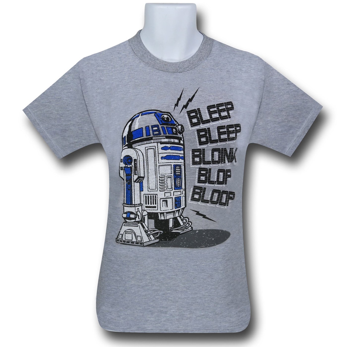 Star Wars R2D2 Speaks 30 Single T-Shirt, Grey