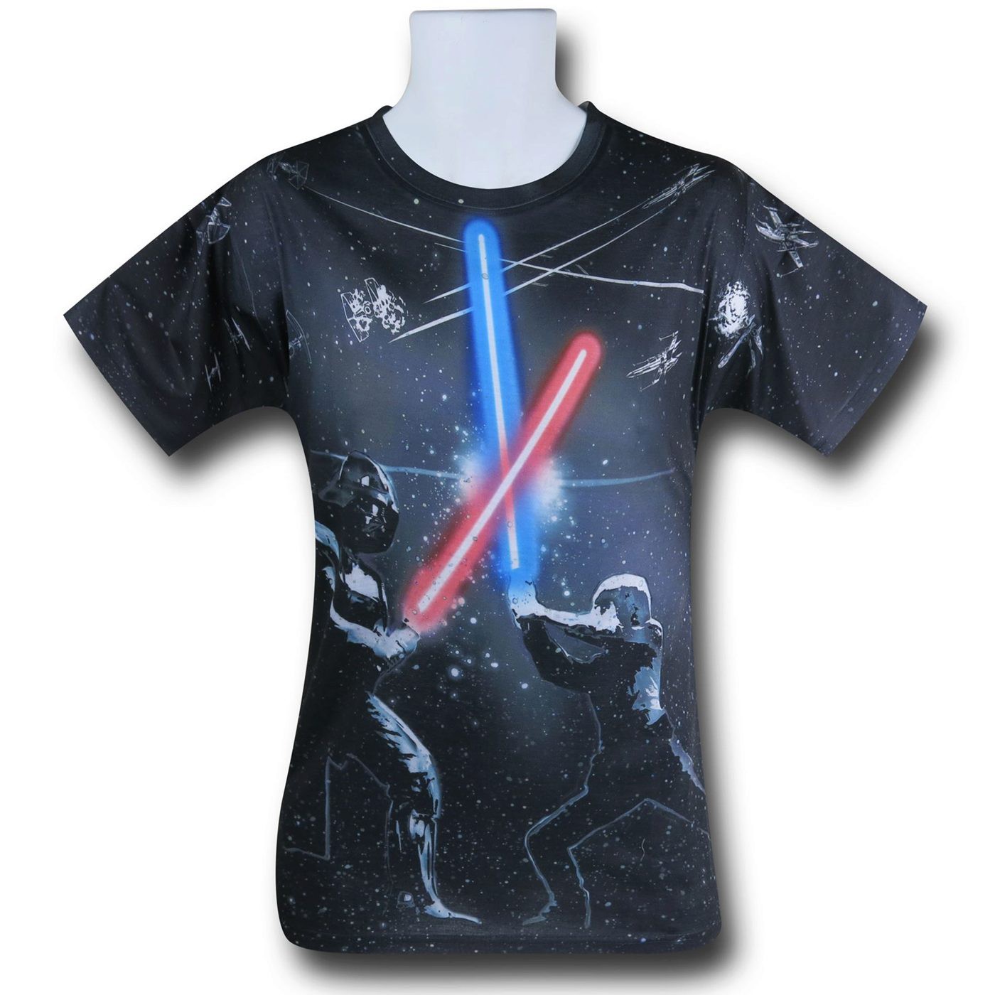 Star Wars Sublimated Saber Fight T-Shirt, Black
