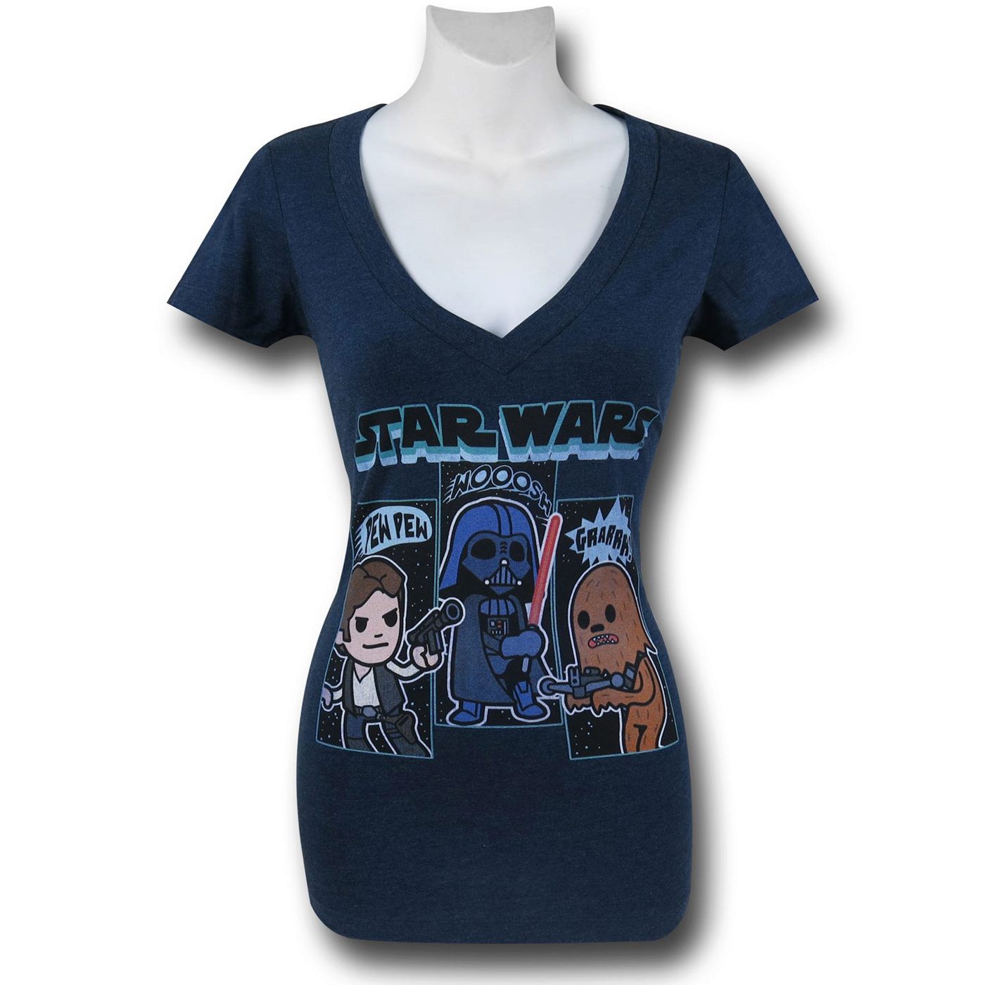 Star Wars Sound Effects Women's V-Neck T-Shirt, Blue