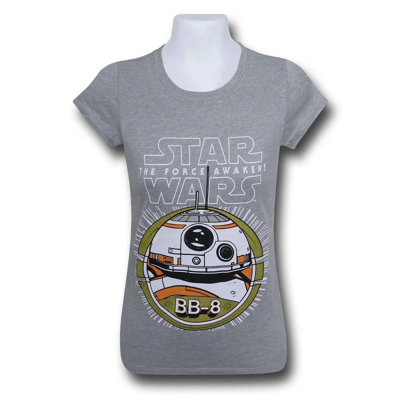 Star Wars Force Awakens BB8 Grey Girls Youth T-Shirt, Grey
