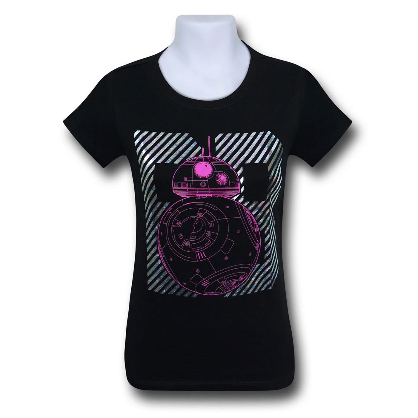 Star Wars Force Awakens Neon BB8 Girls Youth T-Shirt, Black
