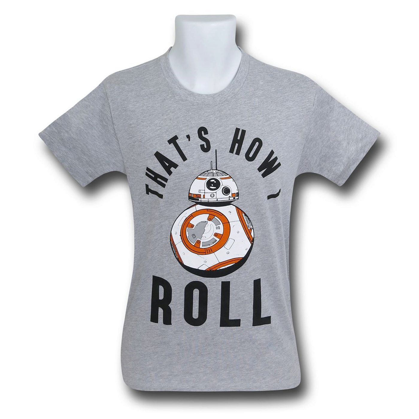 Star Wars Force Awakens BB-8 Roll T-Shirt, Grey
