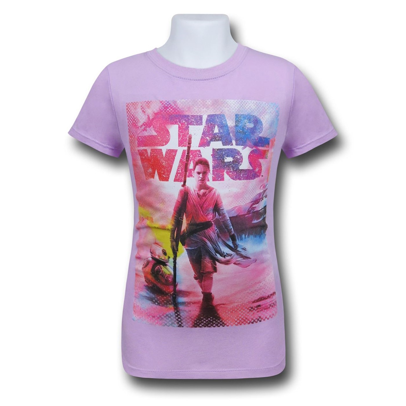 Star Wars Force Awakens Rey Girls T-Shirt, Purple