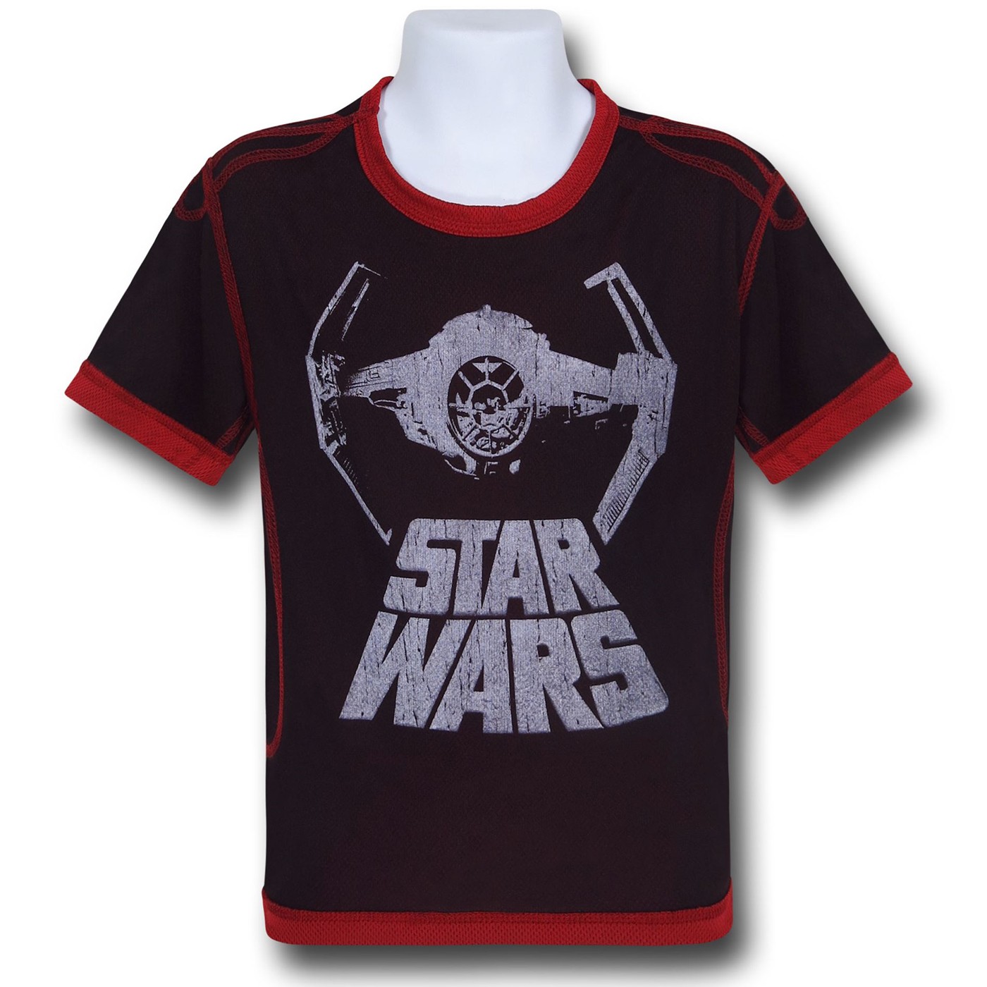 Star Wars TIE Fighter Polymesh Kids T-Shirt, Black
