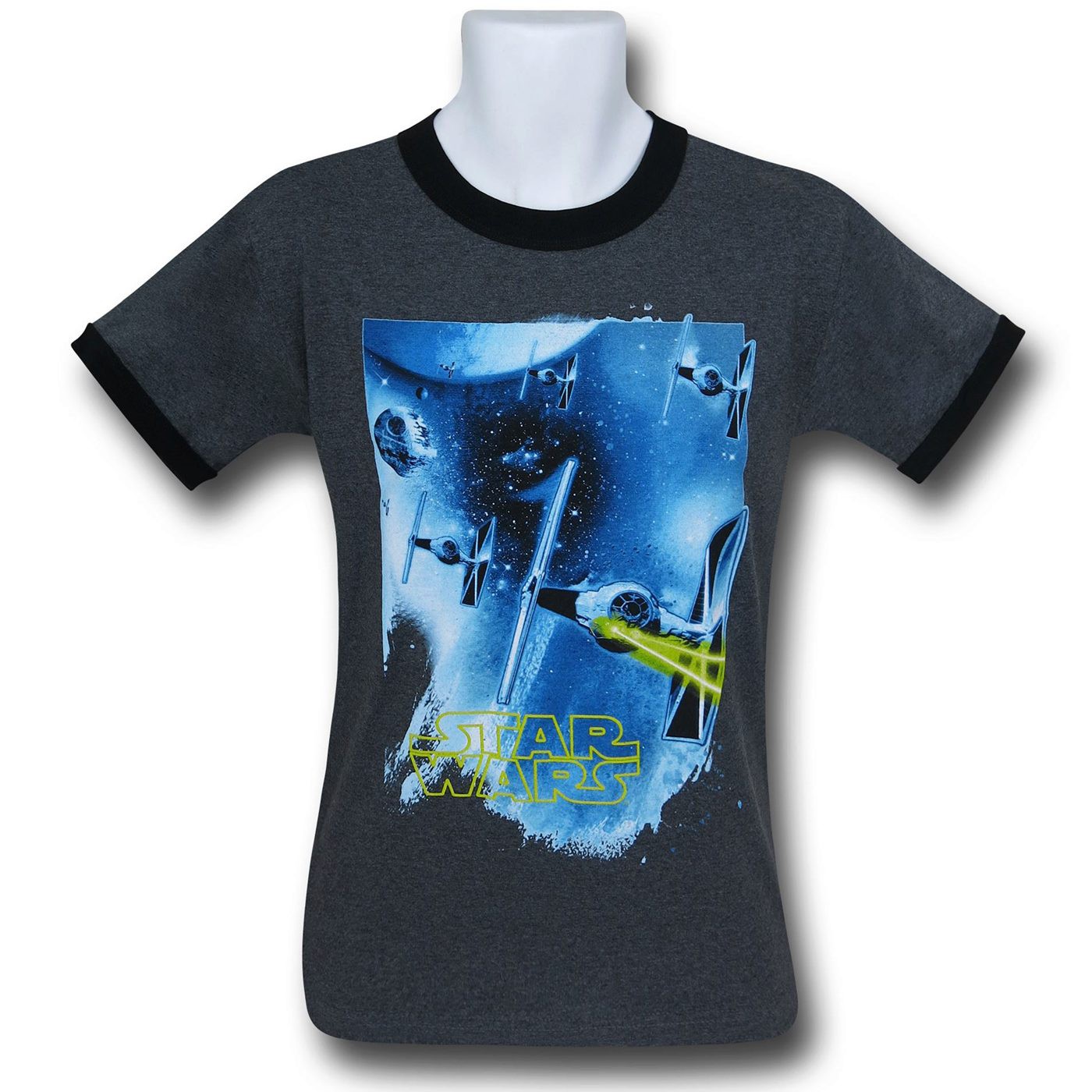 Star Wars TIE Fighter Ringer T-Shirt, Grey
