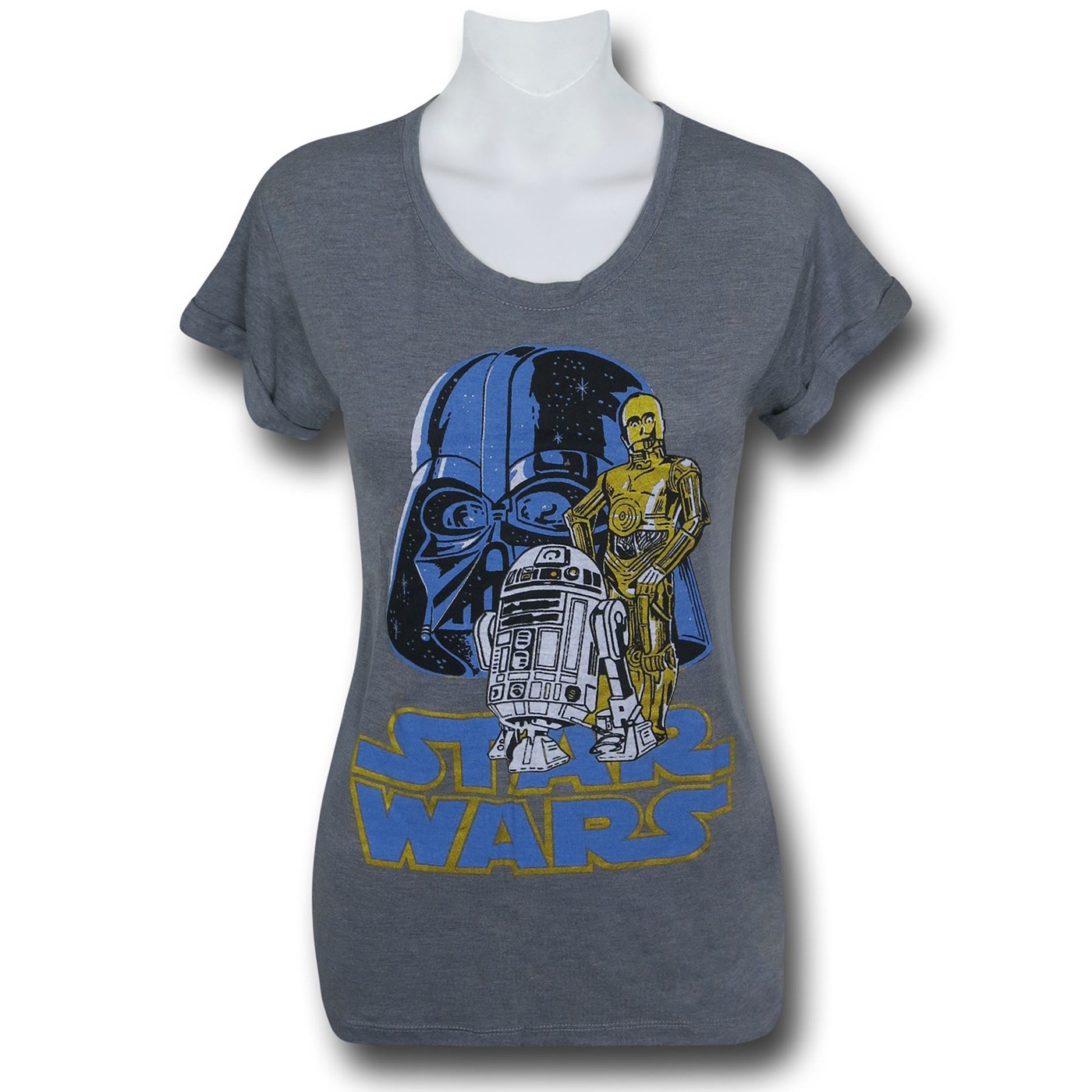 Star Wars Vader & Droids Women's T-Shirt, Grey