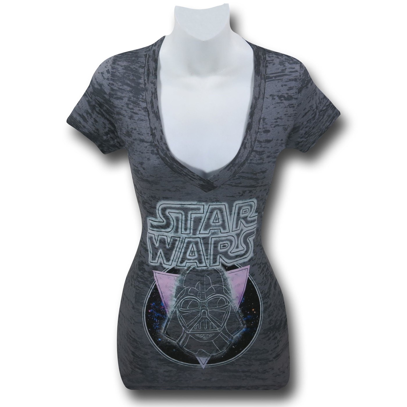Star Wars Vader Women's Burnout T-Shirt, Grey