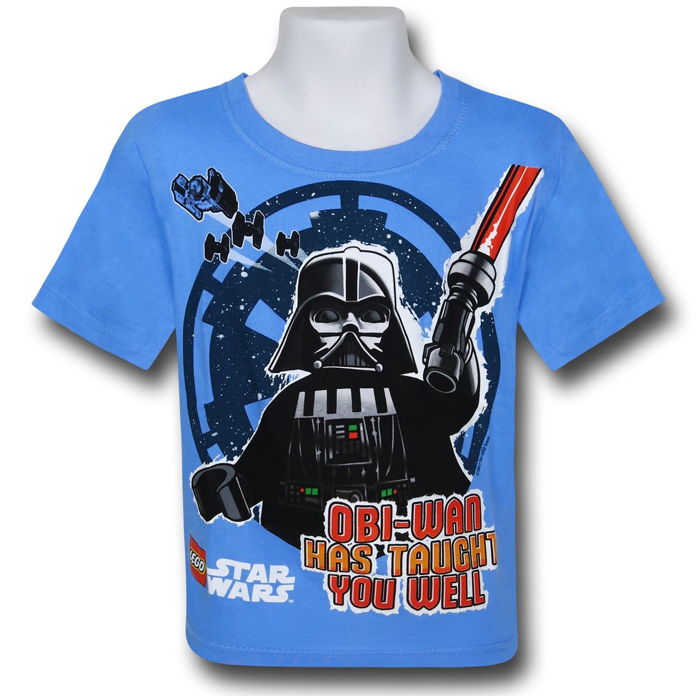 Star Wars Lego Vader Threat Kids T-Shirt, Blue