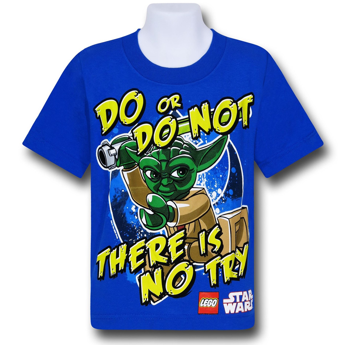 Star Wars Lego Yoda No Try Kids T-Shirt, Blue